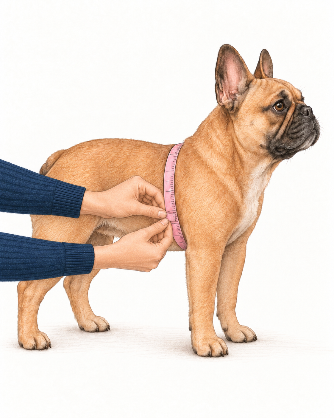 Come misurare il torace del cane nel punto più largo, subito dietro le zampe anteriori